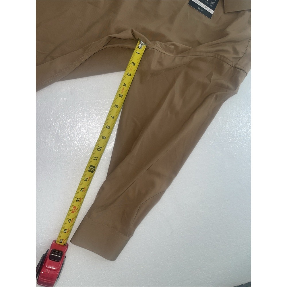 Shaquille O'Neal XLG Shirt Men Big Fit Khaki Solid Brown NWT $70 MSRP - Picture 5 of 8